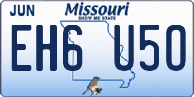 MO license plate EH6U5O