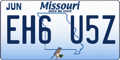 MO license plate EH6U5Z