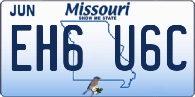 MO license plate EH6U6C
