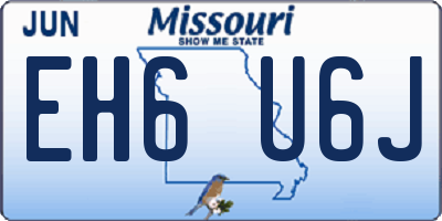 MO license plate EH6U6J