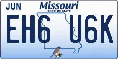 MO license plate EH6U6K