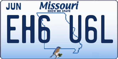 MO license plate EH6U6L