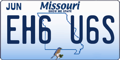 MO license plate EH6U6S