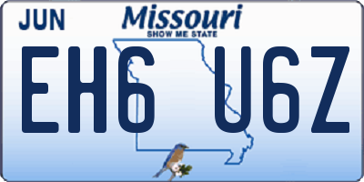 MO license plate EH6U6Z