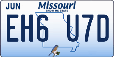 MO license plate EH6U7D
