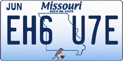 MO license plate EH6U7E