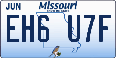 MO license plate EH6U7F