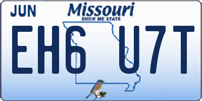 MO license plate EH6U7T