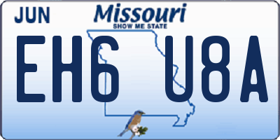 MO license plate EH6U8A