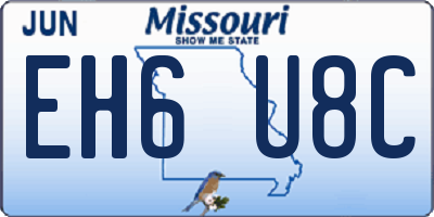 MO license plate EH6U8C