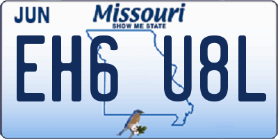 MO license plate EH6U8L