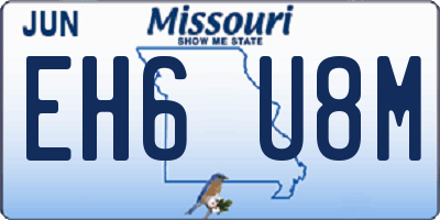 MO license plate EH6U8M