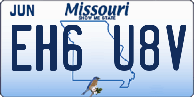MO license plate EH6U8V