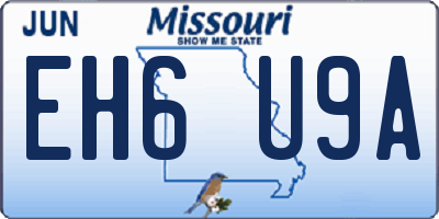 MO license plate EH6U9A