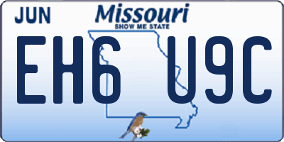 MO license plate EH6U9C