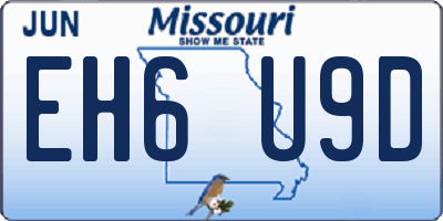 MO license plate EH6U9D