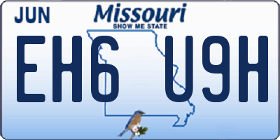 MO license plate EH6U9H