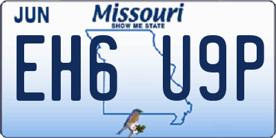 MO license plate EH6U9P
