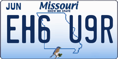MO license plate EH6U9R