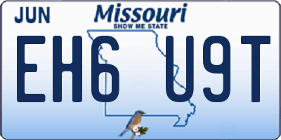 MO license plate EH6U9T