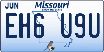 MO license plate EH6U9U