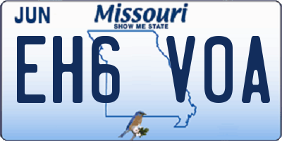 MO license plate EH6V0A