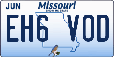 MO license plate EH6V0D