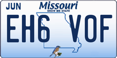 MO license plate EH6V0F