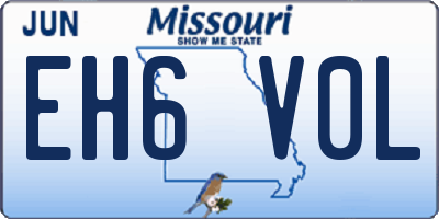 MO license plate EH6V0L