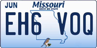 MO license plate EH6V0Q