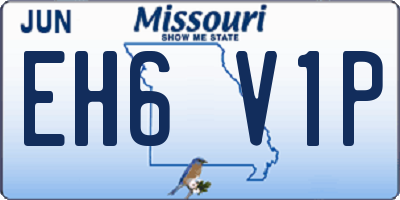 MO license plate EH6V1P