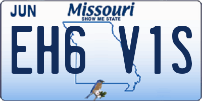 MO license plate EH6V1S