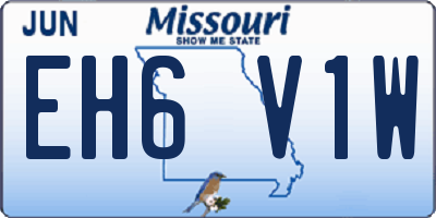 MO license plate EH6V1W