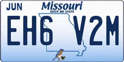 MO license plate EH6V2M