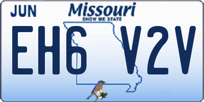 MO license plate EH6V2V