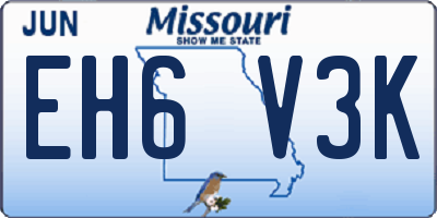 MO license plate EH6V3K