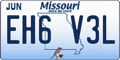 MO license plate EH6V3L