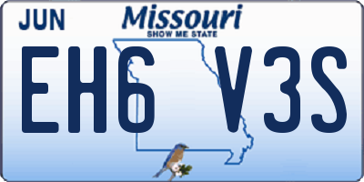 MO license plate EH6V3S