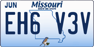MO license plate EH6V3V
