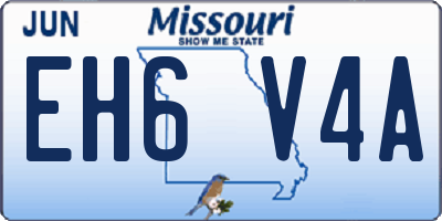 MO license plate EH6V4A
