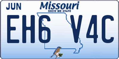 MO license plate EH6V4C
