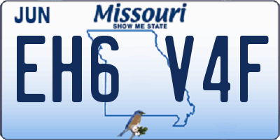 MO license plate EH6V4F