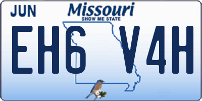 MO license plate EH6V4H
