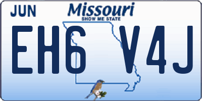 MO license plate EH6V4J