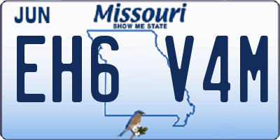 MO license plate EH6V4M