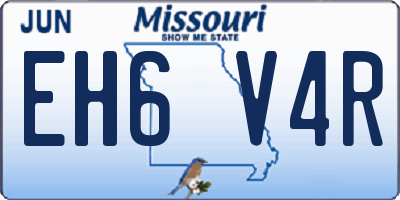 MO license plate EH6V4R