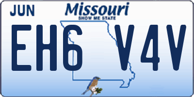 MO license plate EH6V4V