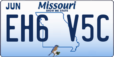 MO license plate EH6V5C