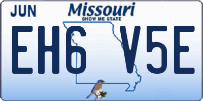 MO license plate EH6V5E