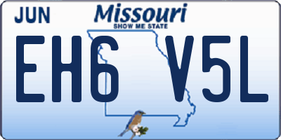 MO license plate EH6V5L